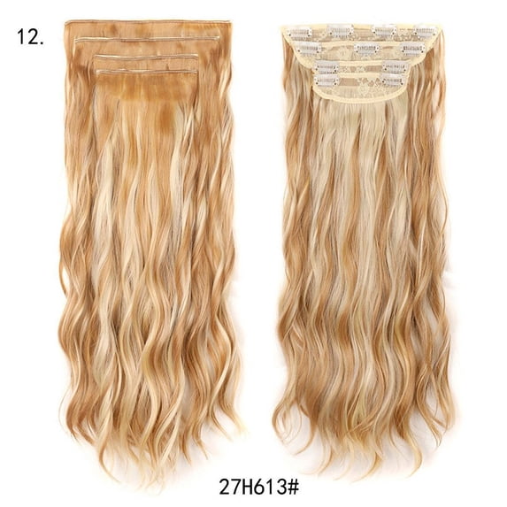 Floleo Clearance Women's Long Curly Hair Fake Water Ripple Curly Hair Four-piece Set Of Chemical Fiber Hair Extensions