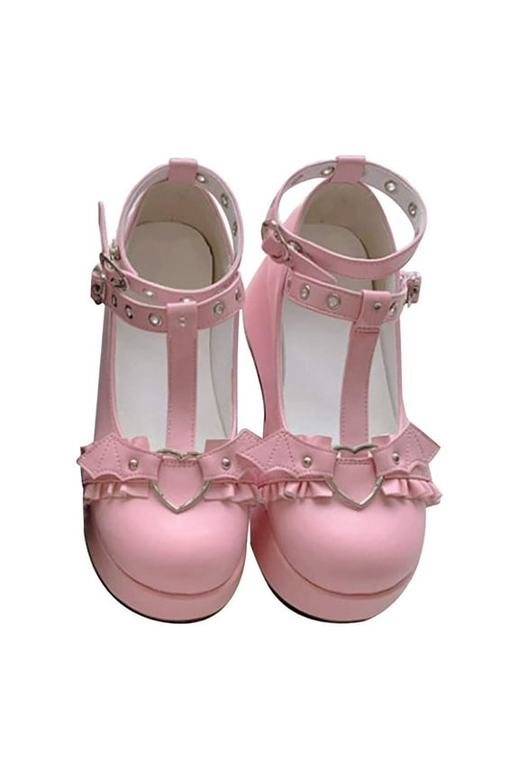 Clearance Women's Shoes Sweet Bow Round Toe Ankle Platform Dress Pumps Shoes Oxfords