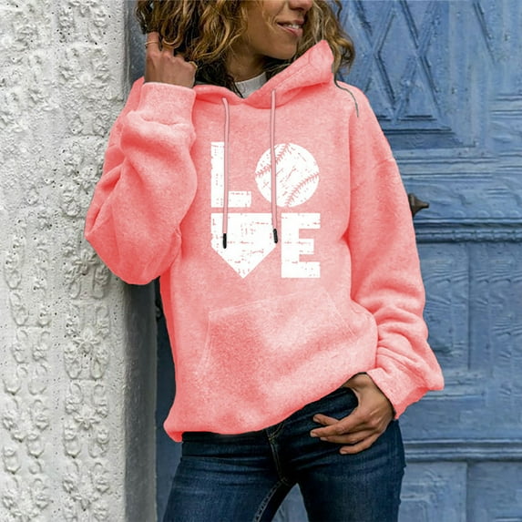 Floleo Clearance Womens Tops Long Sleeve Shirts Fall Clearance Winter Womens Casual Long Sleeve Tops Ladies Print Pullover Sweatshirt Blouse Pink