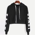 thumbnail image 1 of Floleo Clearance Womens Tops Long Sleeve Shirts Fall Clearance Womens Autumn Long Sleeve Hoodie Sweatshirt Letters Hooded Pullover Tops Blouse Black, 1 of 8