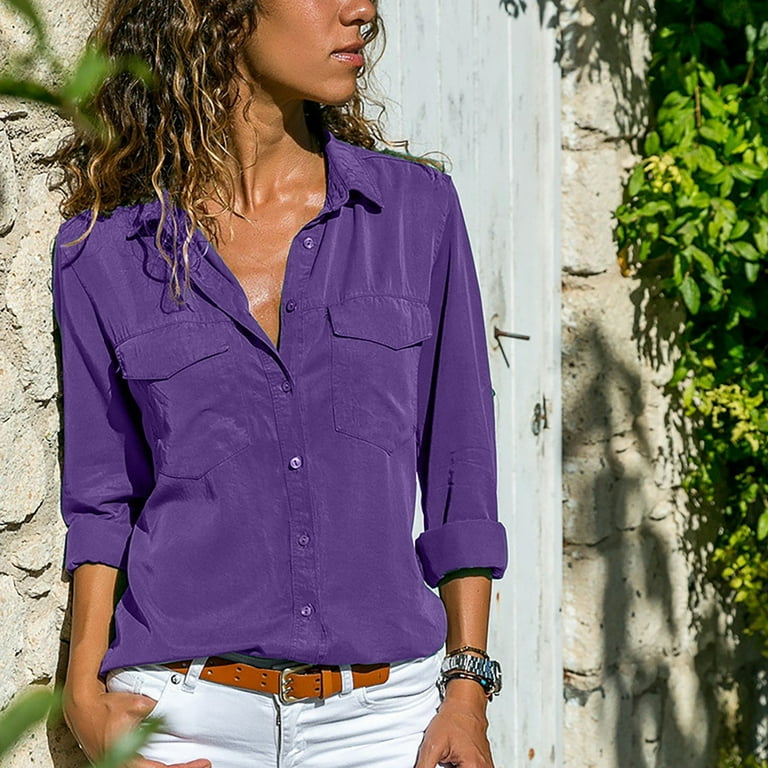 Floleo Clearance Womens Tops Long Sleeve Shirts Fall