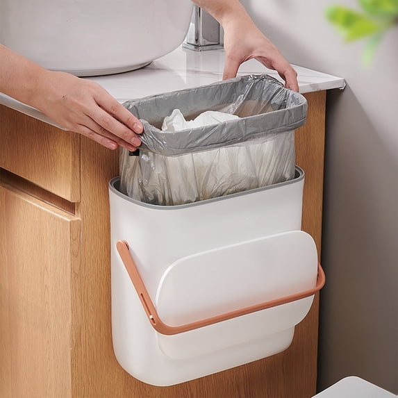 Fnochy Compost Bin Indoor Kitchen Sealed, Hanging Small Trash Can With Lid Under Sink For Kitchen, Food Waste Bin For Countertop, Mountable Garbage Can For Bathroom, Rv