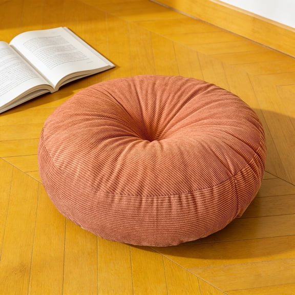 Floleo Corduroy Floor Cushion, Soft Round Pouf Ottoman, Comfortable Non-Slip Seat Pad for Living Room, Bedroom, Yoga, Meditation, Floor Sitting & Kids Room Decor