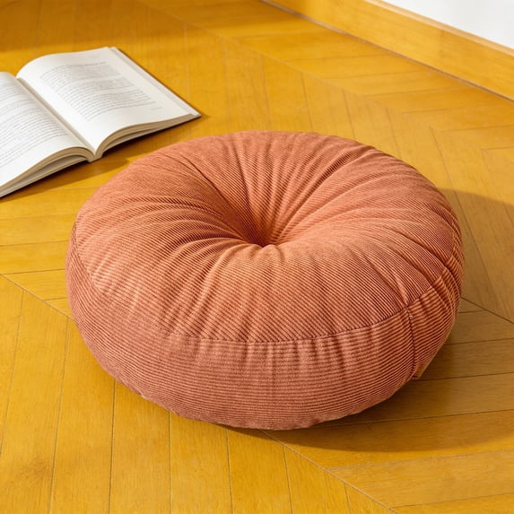 Floleo Corduroy Floor Cushion, Soft Round Pouf Ottoman, Comfortable Non-Slip Seat Pad for Living Room, Bedroom, Yoga, Meditation, Floor Sitting & Kids Room Decor