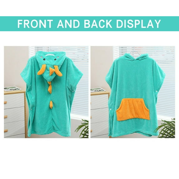 Floleo Cotton Hooded Dinosaur Towel for Toddlers 1-9 Years Boys Girls Kids Bath Pool Beach Towel Soft Absorbent Beach Poncho