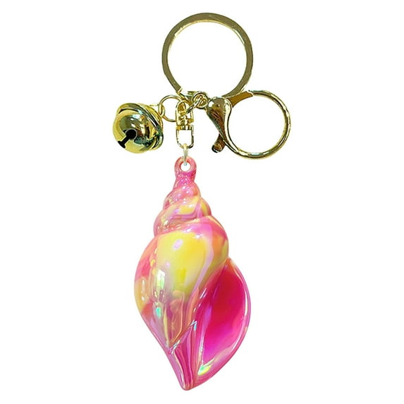 Floleo Cute Conch Keychain, Sparkly Rhinestone Key Ring, Decorative Backpack Pendant, Stylish Car Key Holder, Unique Gift for All Occasions - Durable & Lightweight