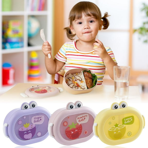 Floleo Cute Lunch Box, Reusable Plastic Portable Frog Shape,Microwavable For Kitchen With Meal Outdoor Travel Must Have For Everyday Dining