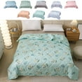 Floleo Daisy Comforter Set Twin Size, Green Leaves Quilt,Botanical