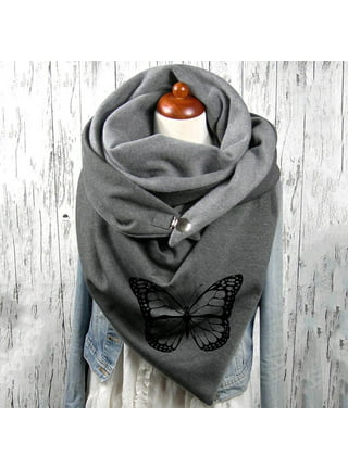 Winter Fashion Snowflake Print Button Scarves Wrap Shawls Casual Women Warm  Soft Scarf Neck Scarf at  Women's Clothing store