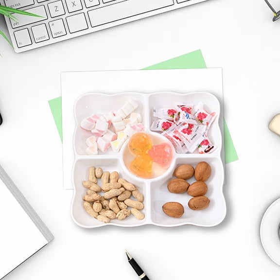 Floleo Divided Snack Serving Tray, Reusable Veggie Tray Snackle Box Container, Candy And Nut Snack Tray Appetizer Platter For Party,Travel