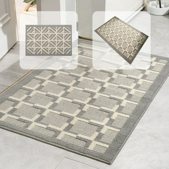 Floleo Entryway Rug, Indoor Door Mat For Entrance, Non Slip Absorbent Low Profile Doormat, Long-Lasting Rubber Backing Entry Rug