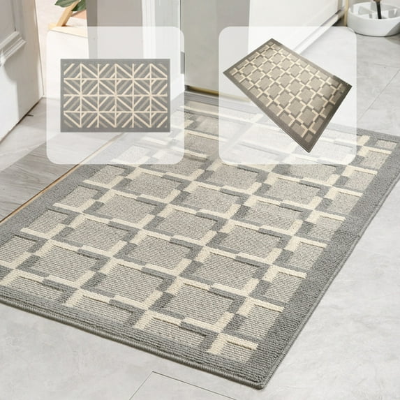 Floleo Entryway Rug, Indoor Door Mat For Entrance, Non Slip Absorbent Low Profile Doormat, Long-Lasting Rubber Backing Entry Rug