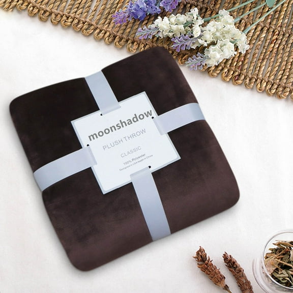 Floleo Flannel Fleece Throw Blanket Chocolate - Super Soft Plush Microfiber Solid Blanket For Couch, Bed, Chair, Sofa - Fuzzy Cozy Lightweight - 70.7*90.6In