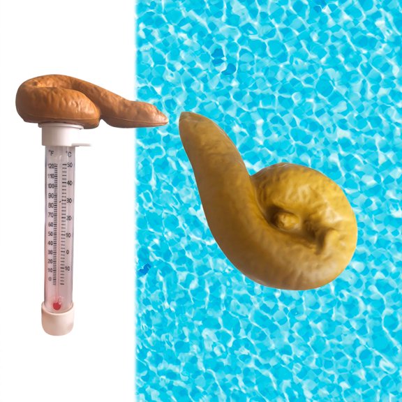 Floleo Floating Poop Thermometer for Pools, Novelty Water Temperature Gauge for Hot Tubs and Pools, Funny Prank Gift with Accurate Temperature Reading, Fun Pool Toy for Adults