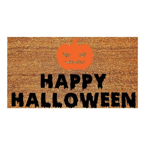 Floleo Funny-Outdoor-Doormat, Home Halloween Decorations, The Witch Is In Halloween Natural Fiber Coir Doormat Hat Bats Durable Entry Mat Uses Natural Coir 23.6*15.7In