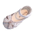 thumbnail image 1 of Floleo Girls' Beaded Rhinestone Bow Mary Jane Flats Adjustable Strap Sparkly Princess Shoes for Toddlers & Little Girls Birthdays Weddings and Special Events(Beige,5.5-6 Years), 1 of 6