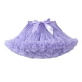 thumbnail image 1 of Floleo Girls’ Voluminous Ruffle Tulle Tutu Skirt Elastic Waist Bow Accent Puffy Skirt Multi-Color Stage Performance and Dress-Up Skirt for Kids(Purple,8 Years), 1 of 5