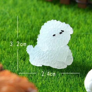 Floleo Glow In The Dark Dogs Figurines,Luminous Mini Resin Puppy Figures Miniature Tiny Fairy Garden Animals For Moss Landscape Diy Terrarium Crafts Ornament