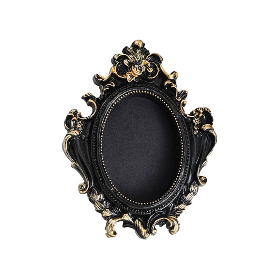 Floleo Gothic Shadow Box Frame Black Gold Embossed Resin Wall Decor 5.12x3.93in Vintage Display Case for Dried Flowers Specimens Halloween Goth Room Accent
