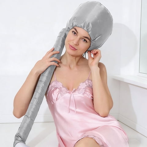 Floleo Hair Dryer Cap for Deep Conditioning, Thermal Drying Bonnet with Adjustable Drawstring, Folding Heat Cap for Oil Treatments & Styling, Portable Salon Hair Dryer Attachment