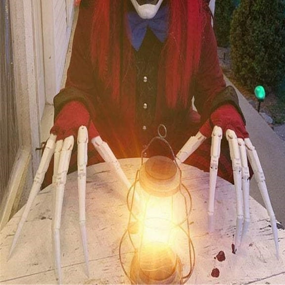 Floleo Halloween Articulated Fingers With Gloves,Articulated Finger Extensions,Scary Skeleton Bone Claw Hand,3D Printed Novelty Props For Cosplay,Fits Most Fingers Sizes