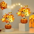 thumbnail image 1 of Floleo Halloween Decorations Pumpkin Tree with Lights, Thanksgiving Autumn Centerpiece for Home, Table, Porch, Multicolor Plastic Fall Decor, 1 of 6