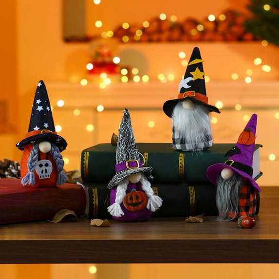 Floleo Halloween Decorative Hanging Ornaments Hanging Plush Gnomes Pumpkin Ghost Witch Decor Tree Ornaments For Halloween Home Party Decor