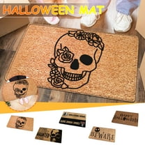 Floleo Halloween Door Mat Funny Skull Welcome Mat For Front Door Indoor Outdoor Entrance Halloween Decorations Non Slip Coco Coir Skull Doormat For Home Decor 15.7*23.6In