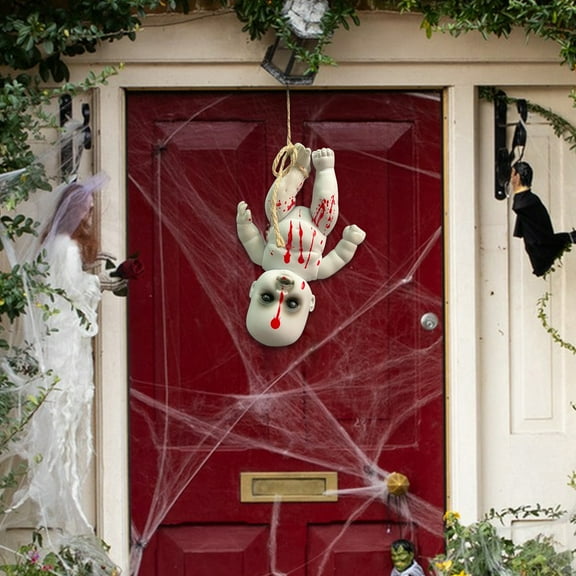 Floleo Halloween Hanging Decorations Creepy Doll Haunted House Holiday Decor Horror Prop, Indoor/Outdoor, Halloween Haunted Dolls Decoration