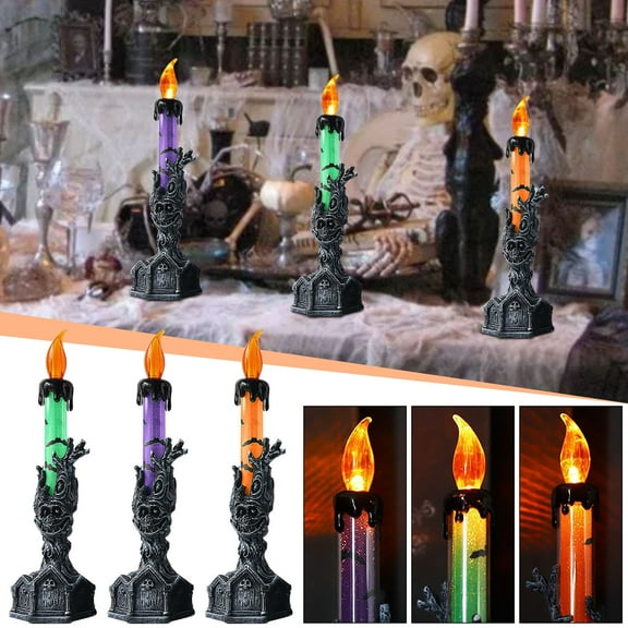 Floleo Halloween Lights Skull Decor Candle Light LED Lights Scary Halloween Decorations Indoor Outdoor Decorative Garden Lights Yard Decor Party Decorations Halloween Horror Decor Cool Stuff