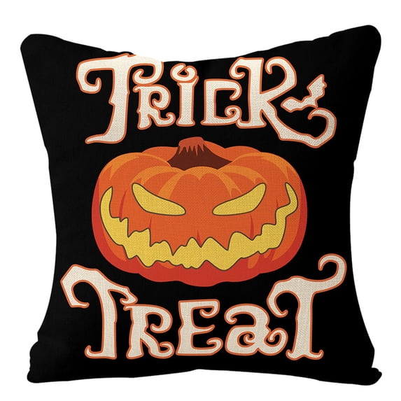 Floleo Halloween Linen Pillow Cover, Decorative Throw Cushion Case with Hidden Zipper, Fall Sofa Bed Home Accent