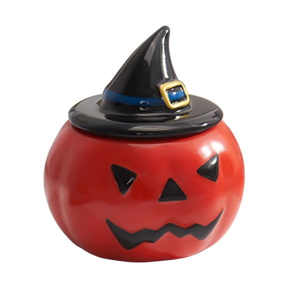Floleo Halloween Pumpkin Ghost Ceramic Salt Pepper Shakers, Spooky Cute Seasoning Dispenser Set, Kitchen Table Decor Gift Box