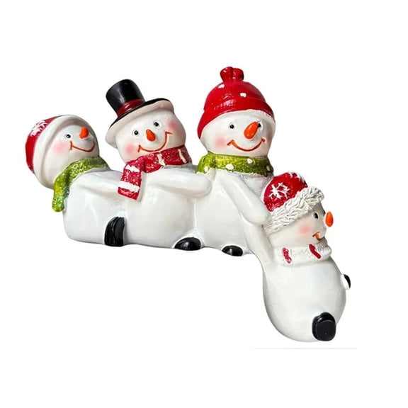 Floleo Halloween Resin Snowman Statue Set - 4-Pack Spooky Figurines for Indoor Outdoor Table Patio Decor, Festive Holiday Accent