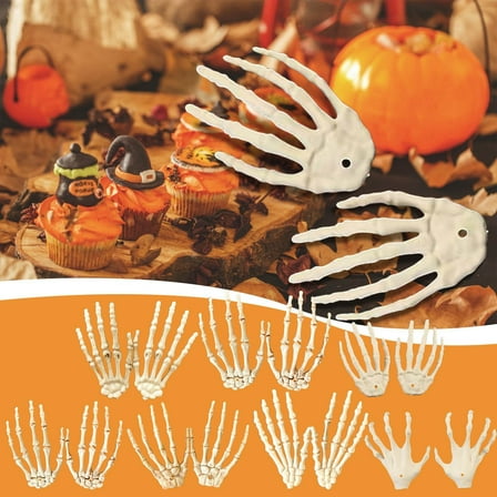 Floleo Halloween Skeleton Hands Plastic Hand Skeleton Model For Halloween Decoration Terror Scary Props