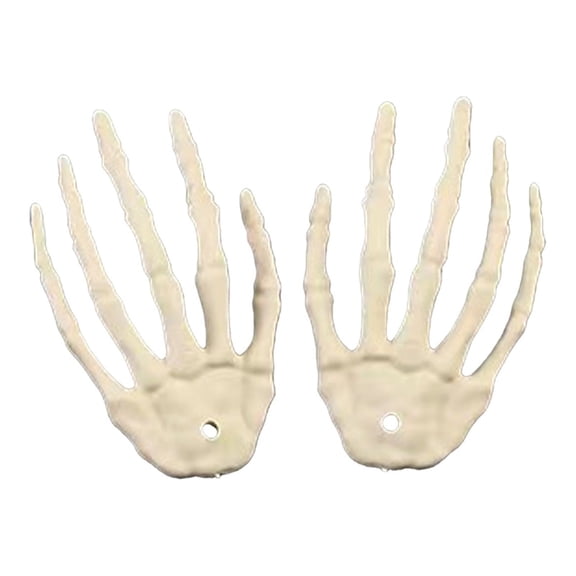Floleo Halloween Skeleton Hands Prop 1 Pair, Realistic Skull Claw Decor for Horror Party, Plastic Scary Hand Prank for Spooky Mansion Cosplay, Left & Right.