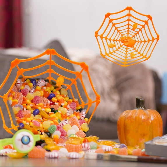 Floleo Halloween Spider Web Basket Bowls Halloween Decorations Halloween Plastic Baskets Bowls Halloween Candy Bowl Trick Or Treat Hand Grabbing Candy Holder Bowls For Halloween Party Supplies