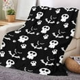 thumbnail image 1 of Floleo Halloween Spooky Skull Blanket, Halloween Blankets And Throws, Halloween Fleece Throw Blanket, Halloween Throws Gifts For Kids Men Boys, Black, 1 of 6
