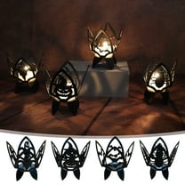 Floleo Halloween Tea Light Candle Holder,DIY Black Halloween Pumpkin/Ghost/Bat/Spider Metal Tealight Candle Holder Candlestick Holder Ornament Home Decor For Living Room Bedroom Bathroom Office