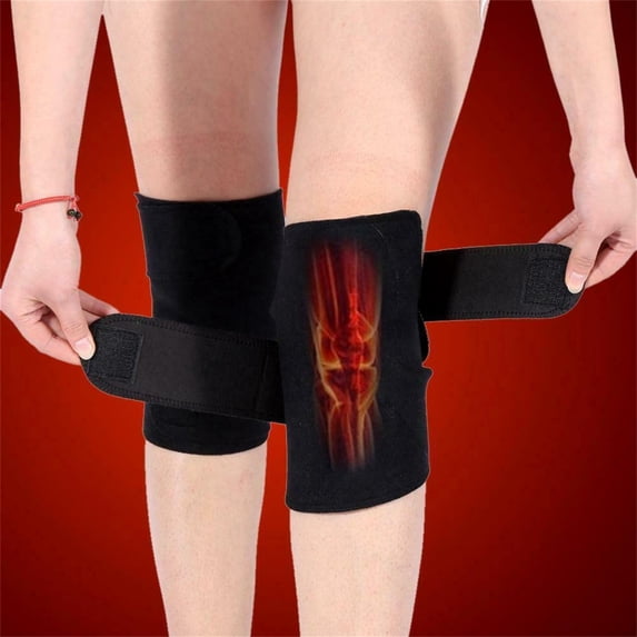Fnochy Heated Knee Brace Wrap, Portable Tourmaline Knee Support Brace, Magnetic Self Heating Knee Pad Adjustable Knee Wraps, Knee Wraps For Arthritis Joint Pain Relief Injury