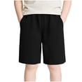 thumbnail image 1 of Floleo Kids Elastic Waist Loose-Fit Knee-Length Shorts Casual Side-Pocket Bottoms for Boys & Girls School Play and Daily Activities(Black,9 Years), 1 of 6