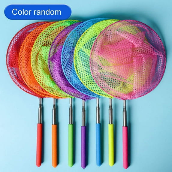Floleo Kids Telescopic Butterfly Fishing Nets 2Pcs Great For Catching Insects Colorful Fish Caterpillar Ladybird Nets Outdoor Tools Extendable From 15 Inch To 34 Inch