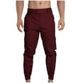 thumbnail image 1 of Floleo Men's Cargo Pants Regular Fit Joggers Mens Work Pant Pockets Elastic Waist Drawstring Zipper Leg, Size XS-XL, 1 of 3