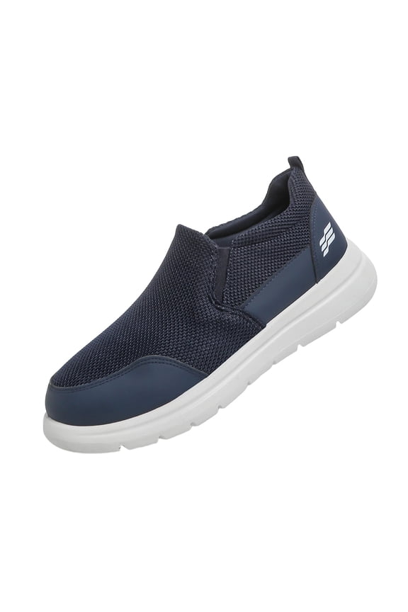 Men's Slip-On Breathable Mesh Walking Shoes, Round Toe Elastic Side Gore Casual Footwear, Four Neutral Tone Non-Slip Light Daily Loafers(Blue,9)