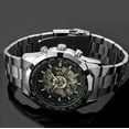 Floleo Mens Watches Clearance Skeleton Automatic Watches For Men Silver