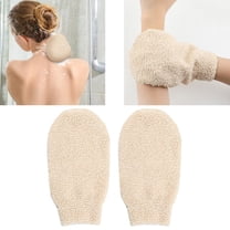 Floleo Natural Fiber Exfoliating Bath Glove for Deep Cleansing, Rejuvenating Skin, Removes Dead Cells & Blackheads, Soft & Durable Washcloth Mitt (2 Pack)