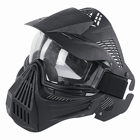 Floleo Outdoor Foam Blaster Mask Full Face Protection, UV Protection Cycling Face Guard with Sun Blocking PC Lens, Adjustable for Paintball, , and Mountain Biking