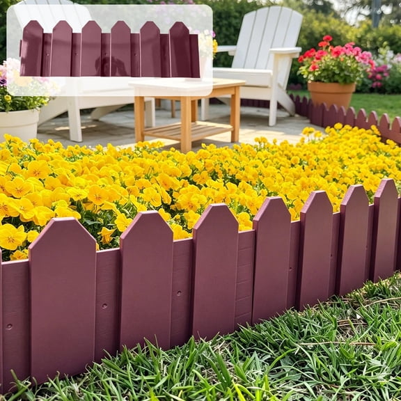 Floleo Plastic Garden Fence Picket Fencing, 22 Inch Decorative Yard Border, 1pc for Lawns Flowerbeds Plant Edging