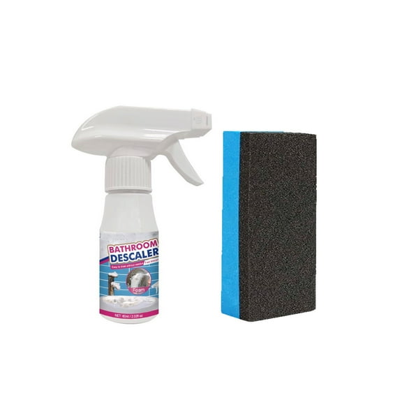 Floleo Powerful Bathroom Cleaner Descaler for Tiles Glass Faucet Tub Toilet Stain Remover,Fast-Acting Formula,Safe on Porcelain Ceramic Surfaces,Easy Spray & Wipe,60ml Professional Strength Solution