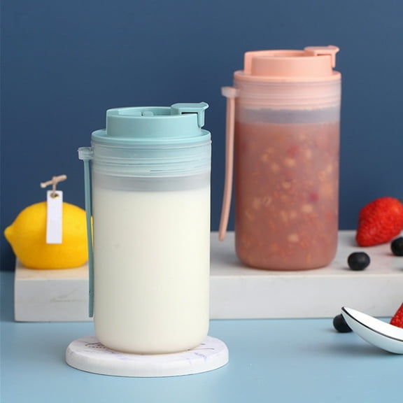 Floleo Salad Shaker Cup, Portable Cereal Cup With Lids And Fork, Yogurt Parfait Container , Leak Proof Keep Fit Meal Bottle For Lunch, Vegetable Fruits