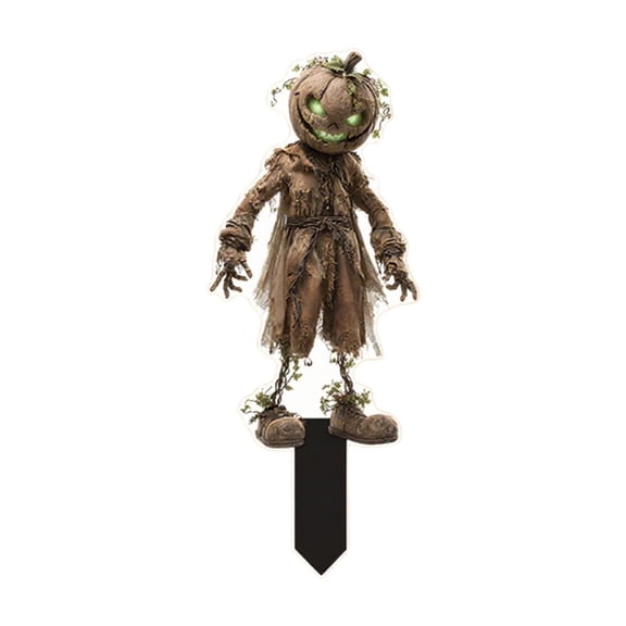 Floleo Scary Scarecrow Yard Decoration, Ground Insert Halloween Prop for Porch Garden, Realistic Horror Outdoor Décor, Spooky Window Door Display